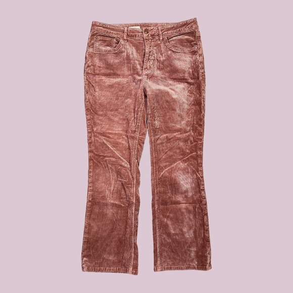 Pilcro Anthropologie Blush Mauve Pink Corduroy Straight Leg Pants Womens Size 30 - Picture 1 of 5